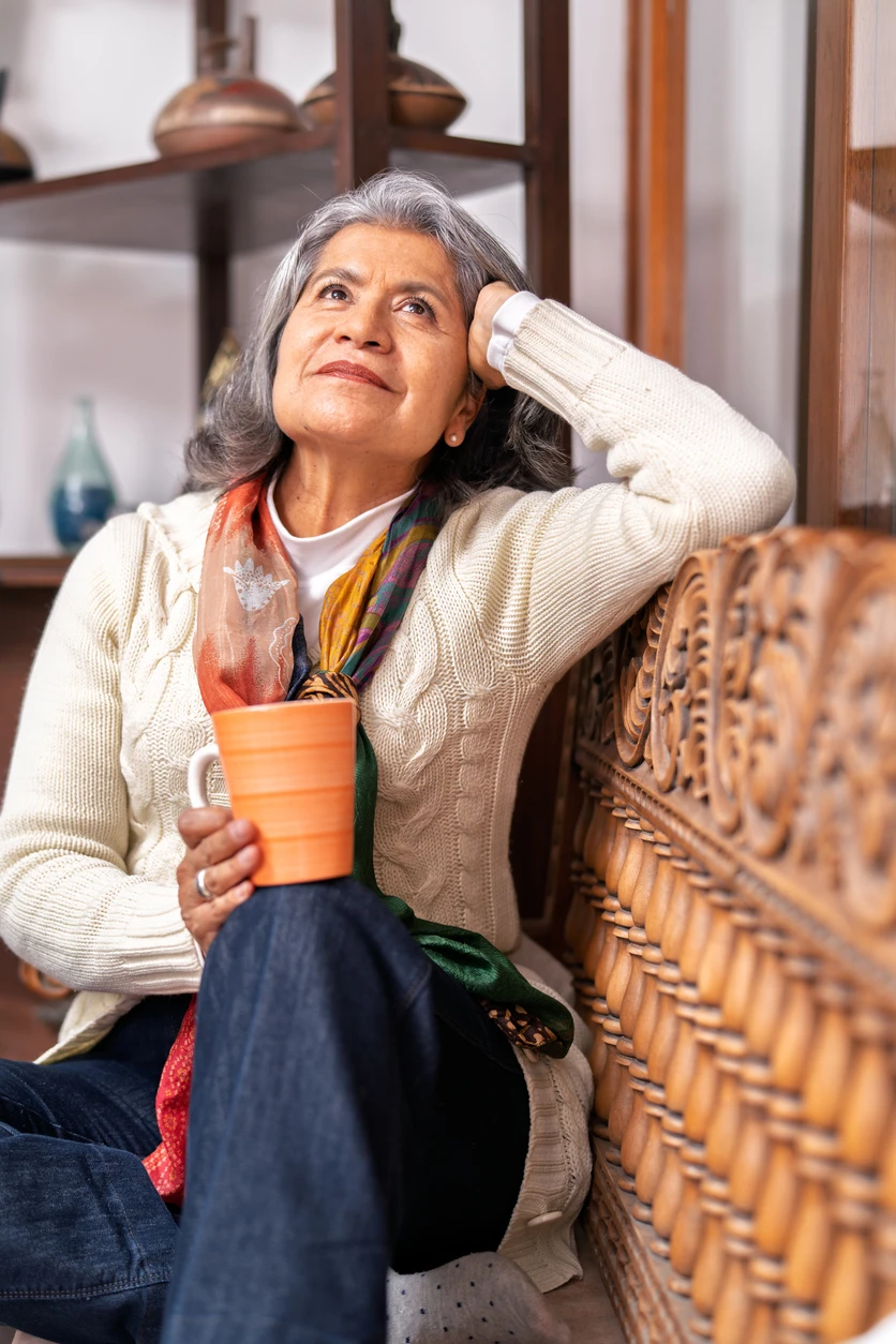 Older woman in thoughtful reflection
