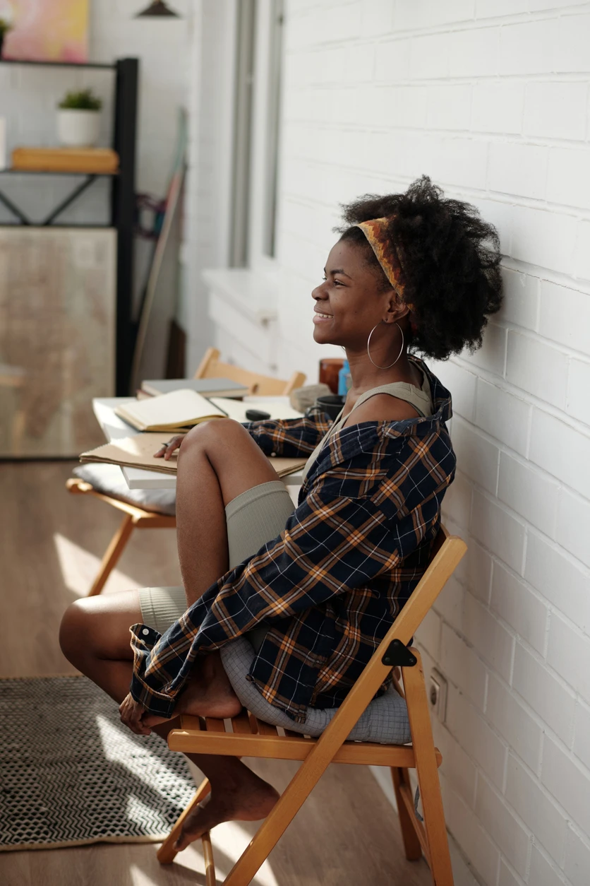 Woman finding a moment of calm